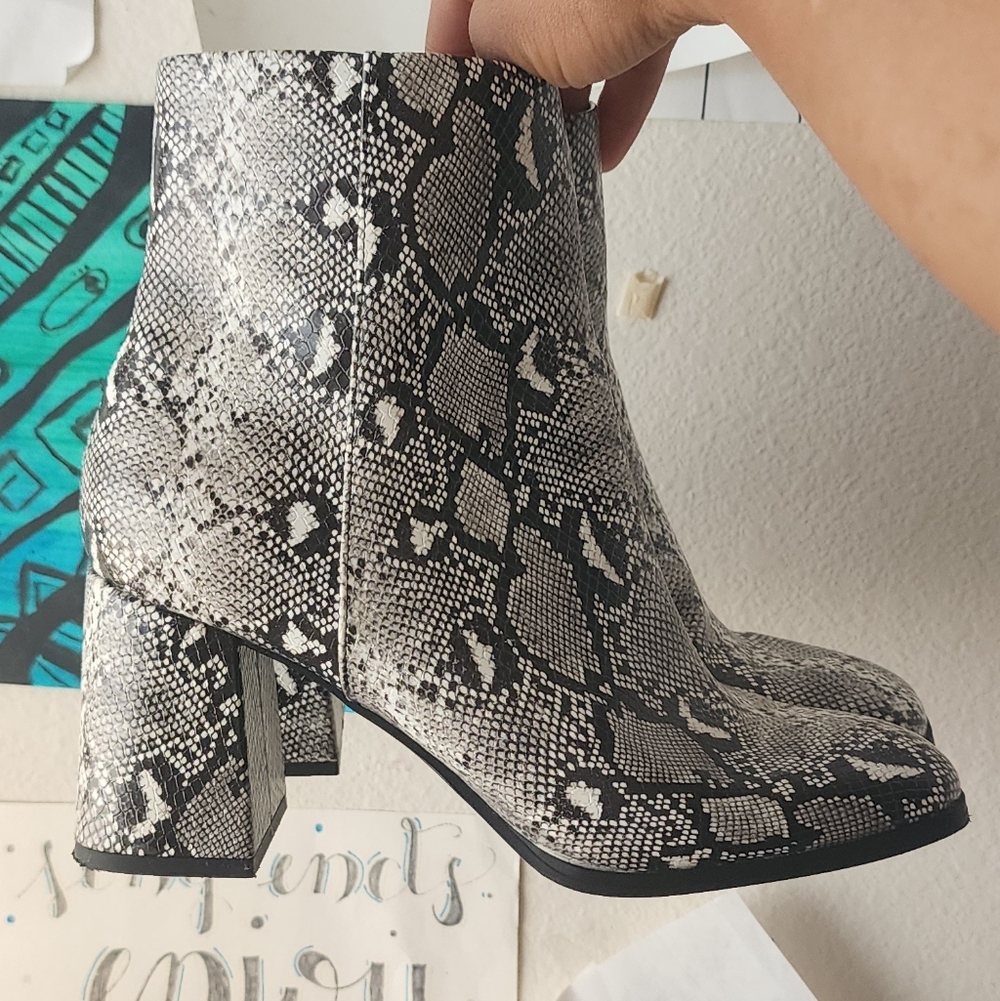 Snakeskin Ankle Boots